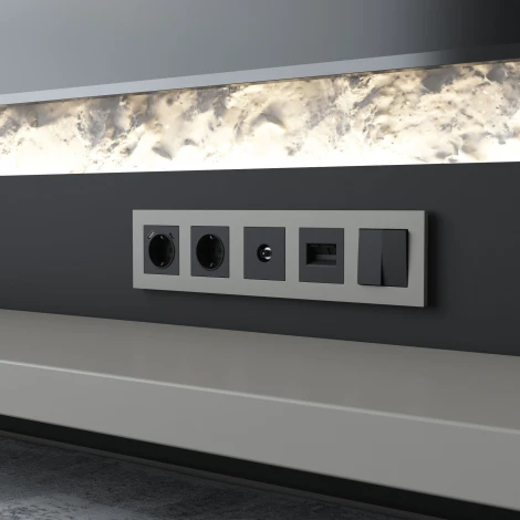 Рамка на 5 постов Slab (дымчатый софт) Werkel W0052917 (a071630)