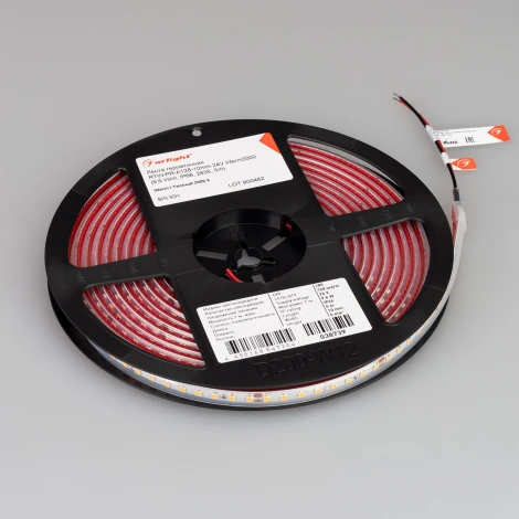 Светодиодная лента герметичная RTW-PR-A128-10mm 24V Warm3000 (9.6 W/m, IP66, 2835, 5m) (Arlight, высок.эфф.150 лм/Вт) 038739
