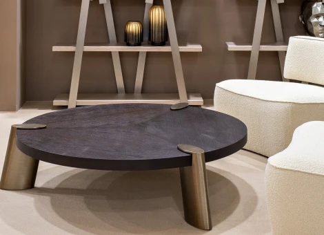 58DB-CT17191 Стол журнальн.Kong темный орех d138*33см,столешница d120 Garda Decor