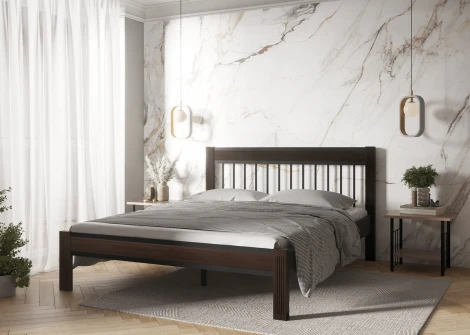 Кровать АГАТА 160, черный/шоколад Форвард Агата 102174