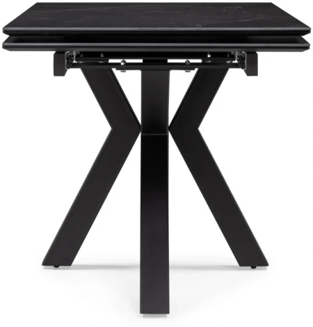 Керамический стол Woodville Бронхольм 140(200)х80х77 черный мрамор / черный 532397