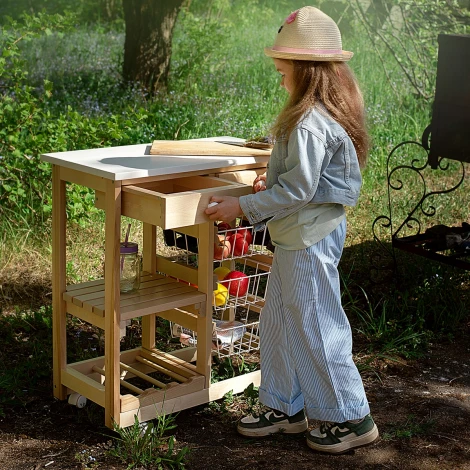 Тумба с баром и корзинами белый/лак Mebelik 008479