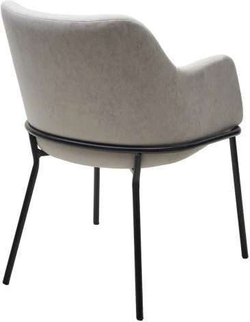 Стул M-City АЛИСТЕР, цвет RAIN 16 пыльный серый, велюр / черный каркас