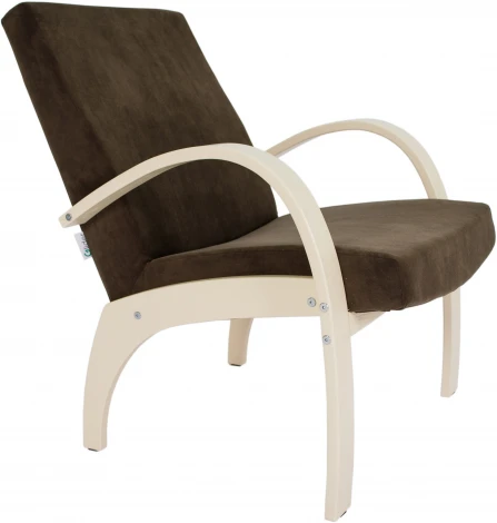 Кресло для отдыха Денди шпон, Ткань ультра шоколад, каркас дуб шампань шпон от фабрики Mebelik
