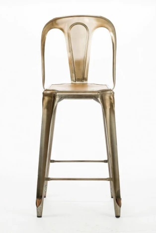 Барный стул Marais с деревянным сиденьем Медь антикварная