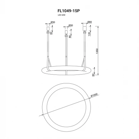 Подвесная люстра светодиодная Fluorite Secretum FL1049-15P