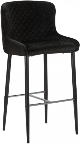 Стул барный CHRISTIAN'75 (черные ножки, черный велюр (V108-77))