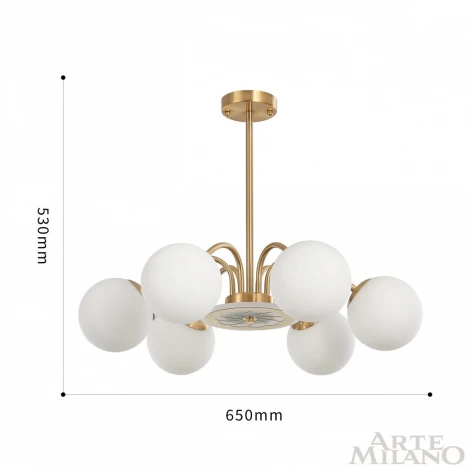 Потолочная люстра на штанге Arte Milano 271069/6 GD (220V, шарики)