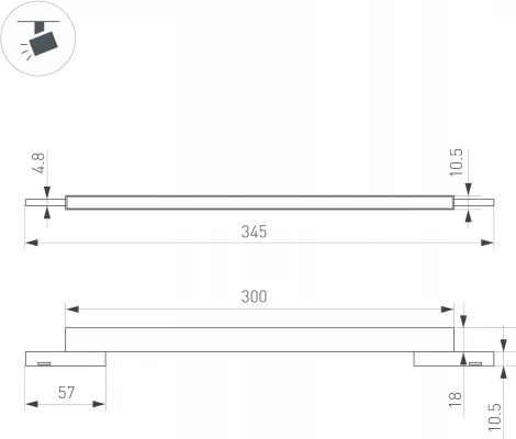 светильник магнитный MAG-MICROCOSM-FLAT-L300-8W Day4000 (BK, 100 deg, 24V) (Arlight, IP20 Металл) 043272