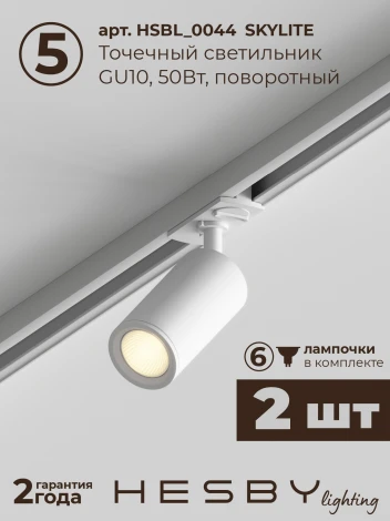 Трековая система в сборе встраиваемая однофазная 220V Hesby Lighting Skylite №5 HSBL_kompl_S005_VI2W3K