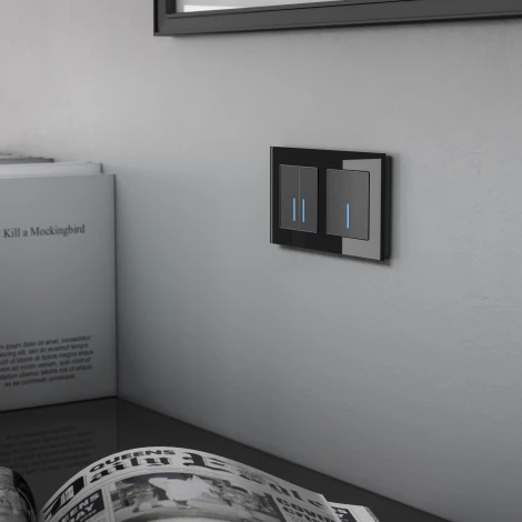 Сенсорный выключатель одноклавишный с подсветкой (черный) W4510108 (a047866)