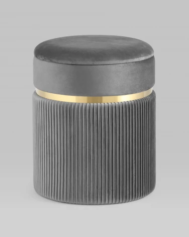 Пуф Миранда с ящиком велюр серый УТ000025563