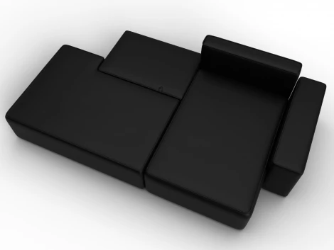 Диван угловой Лига-079 угол правый (ДСП/Пластик/Экокожа/Черный) Лига Диванов 129818