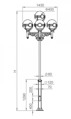 Наземный фонарь Русские фонари Versailles 520-45/b-30