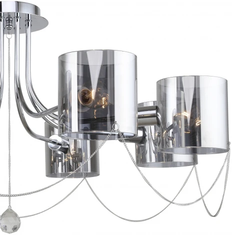 Потолочная люстра на штанге Escada Intense 683/8P (220V, хрусталь, круглые)