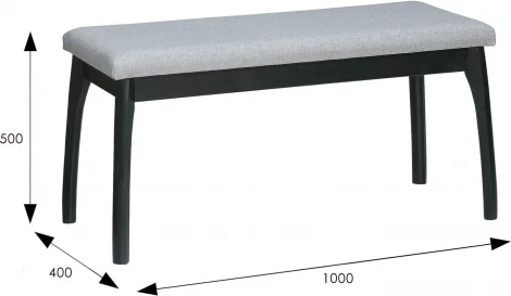 Скамья для прихожей мягкая, ткань серый, каркас венге Mebelik арт.007563