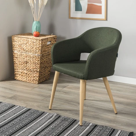 Стул R-Home Oscar тёмно-зеленый/нат.дуб