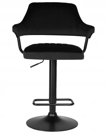 Стул барный DOBRIN CHARLY BLACK (черный велюр (MJ9-101)) 5019_BlackBase-LM BLACK, цвет сиденья черный (MJ9-101), основания