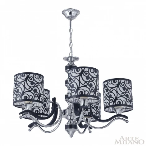 Подвесная люстра Arte Milano Florentia-4957 304957/5 Bk/Ni (220V, на цепи)