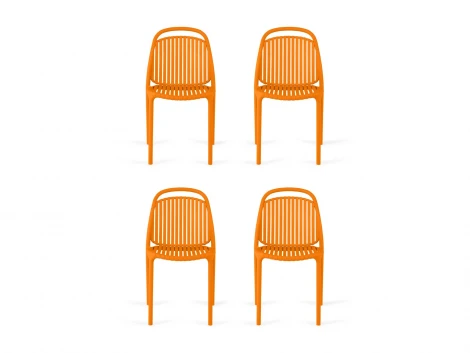 Комплект стульев Scoop 4 шт. ОГОГО Обстановочка! 966654 (Пластик/Оранжевый)