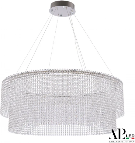 Подвесная люстра светодиодная APL LED Sicilia SH02.93.C.Ni.4000 (220V, хрусталь, на тросе)