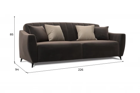 Диван-книжка Лига-095 НПБ (ДВП,ДСП,ЛДСП,Брус,Фанера,ЛДВП/Металл/Велюр/Коричневый) Лига Диванов 132535