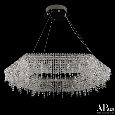 Подвесная люстра светодиодная APL LED Sicilia SH506.0.80.B.Ni.4000 (220V, хрусталь, на тросе)