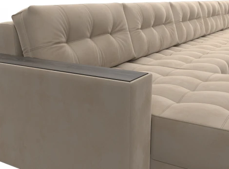 Диван П-образный с декором Лига-049 НПБ Мегалонг Лига Диванов (Велюр) арт.128523