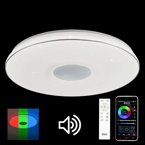 Потолочный светильник RGB Bluetooth-динамик круглый Citilux Light & Music CL703M100 (LED, 220V, пульт управления, управление смартфоном, голосовое управление, умный дом - Алиса, Маруся, Сири, круглые)