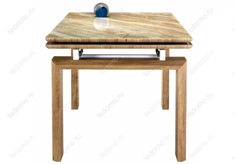 Стеклянный стол Woodville Давос бежевый мрамор / дуб монтана 462083