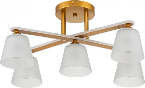 Потолочная люстра на штанге Escada Silva 1101/5PL 5х60Вт E27, металл/стекло, золото