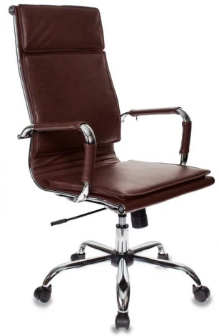 Кресло руководителя Бюрократ Ch-993 коричневый эко.кожа крестовина металл хром