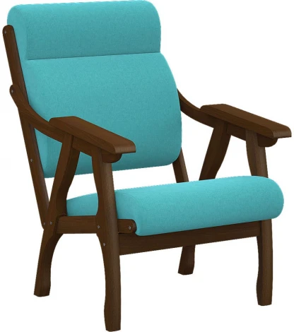 Кресло Вега 10 ткань бирюза, каркас орех от фабрики Mebelik