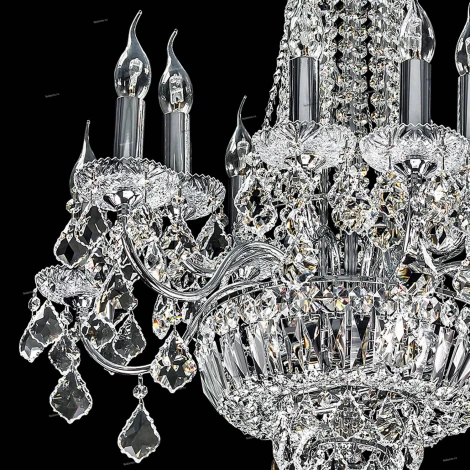 Подвесная большая люстра Osgona Classic 700164 (220V, хрусталь, подсвечник, свеча)
