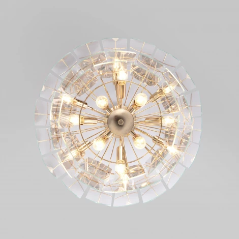 Подвесная люстра Wi-Fi Eurosvet Claire 60171 золото (220V, управление смартфоном, голосовое управление, умный дом - Minimir Home, Алиса, Маруся, Салют, на тросе)