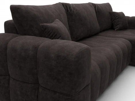 Диван угловой Лига-110 НПБ угол универсальный (ДВП,ДСП,ЛДСП,Брус,Фанера,Велюр/Коричневый) Лига Диванов 136528