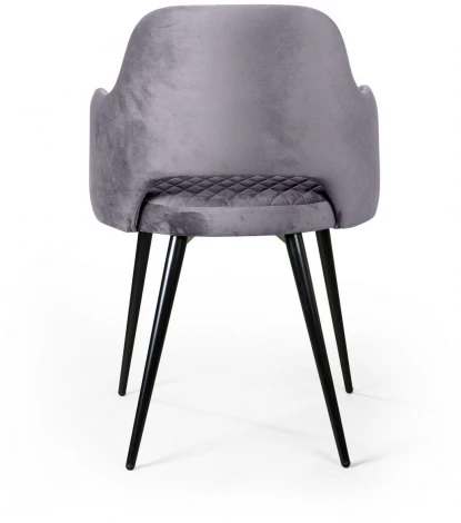 Стул William с подлокотниками ромб, бархат серый 27/ черный конус Top Concept custom 74970