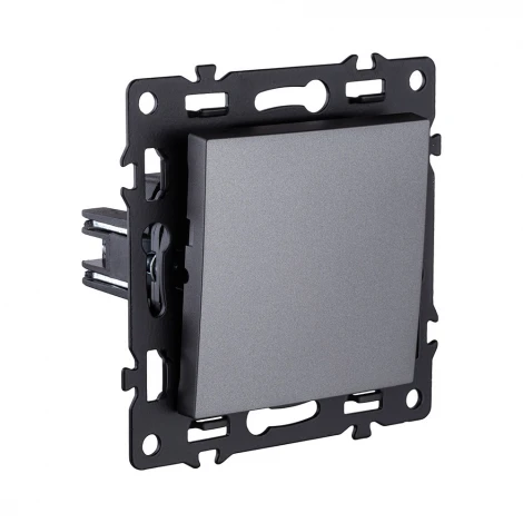 Выключатель кнопочный 1-клавишный 10А/250В серый Kollinger Asthetik AS-006GY