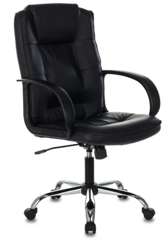 Кресло руководителя Бюрократ T-800N черный кожа крестовина металл хром
