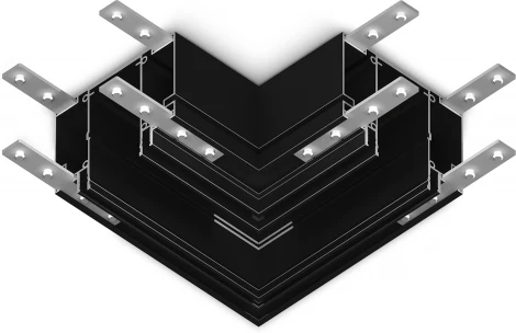 Коннектор угловой для магнитного шинопровода в натяжной потолок Ambrella TRACK SYSTEM GL1046