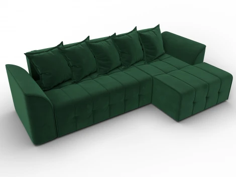 Диван угловой Лига-113 угол правый (ДСП,Велюр/Зеленый) Лига Диванов 136723