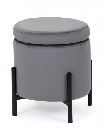 Пуф MyFar Фрэнк с ящиком темно-серый велюр MF1021-1