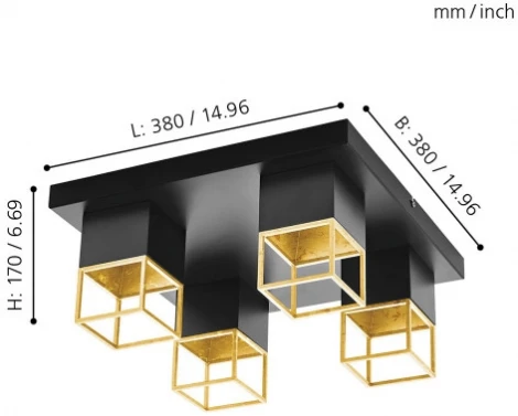 Потолочная люстра Eglo Montebaldo 97731 (220V, куб)