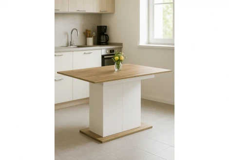 Кухонный стол Woodville Carla белый / крафт золотой