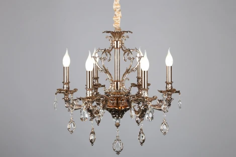 Подвесная люстра Omnilux Senis OML-74703-06 (220V, подвески, на цепи, подсвечник, свеча)