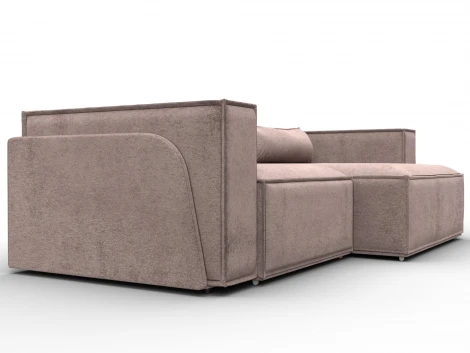 Диван угловой Лига-061 угол правый (ДСП,Брус,Фанера,Велюр/Бежевый) Лига Диванов 131150