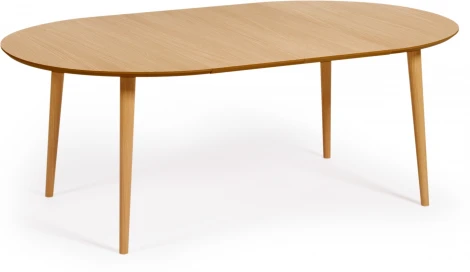 Раздвижной стол Oakland из МДФ с дубовым шпоном и ножками из массива каучука Ø120(200)x120 с La Forma (ex Julia Grup) арт.114620