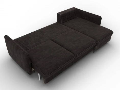 Диван угловой Лига-064 НПБ угол универсальный (ДСП/Дерево/Велюр/Коричневый) Лига Диванов 129644