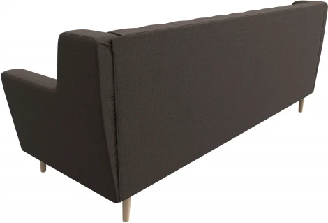 Диван кухонный прямой Брайтон 3 Люкс (Коричневый/Рогожка) Лига Диванов арт.122453