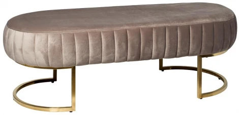 Банкетка Garda Decor N-BH2009 BG BR (Хром/Серо-бежевый)